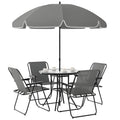 EasyComfort Set 6-delig tuinset staal met tafel Ø80 cm