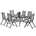 EasyComfort 7-delige tuinset tafel en 6 stoelen, grijs