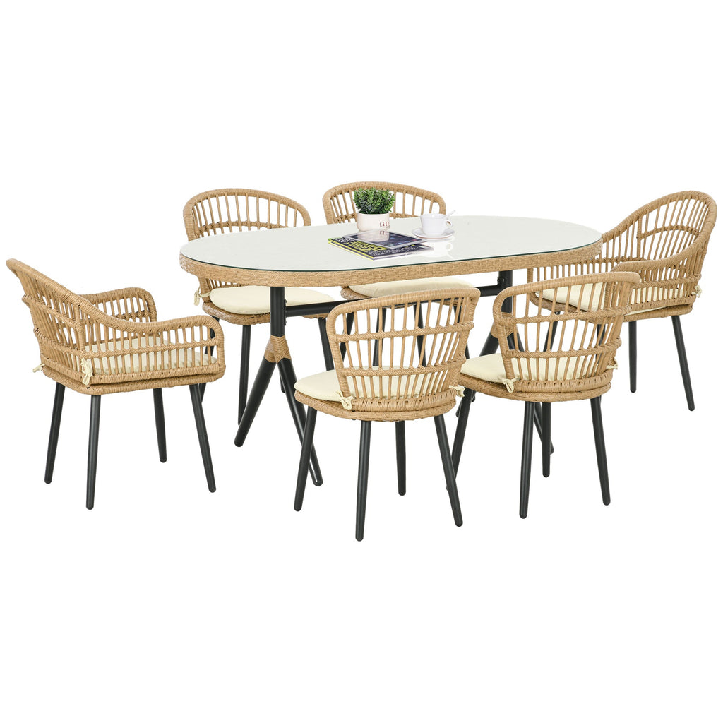 EasyComfort 7-delige tuinset rattan PE
