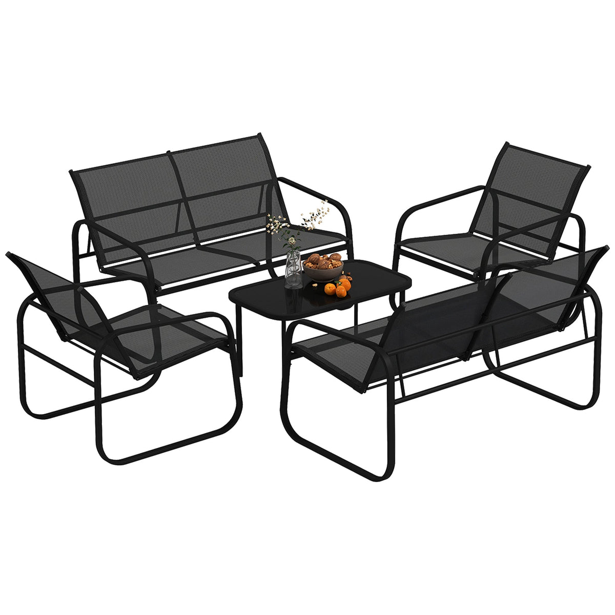 EasyComfort Tuinset 6-delig (2x 2-zits, 2 fauteuils, salontafel)