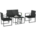 EasyComfort Tuinset 5-delig zwart (2 stoelen, 2-zits bank, 2 tafels)