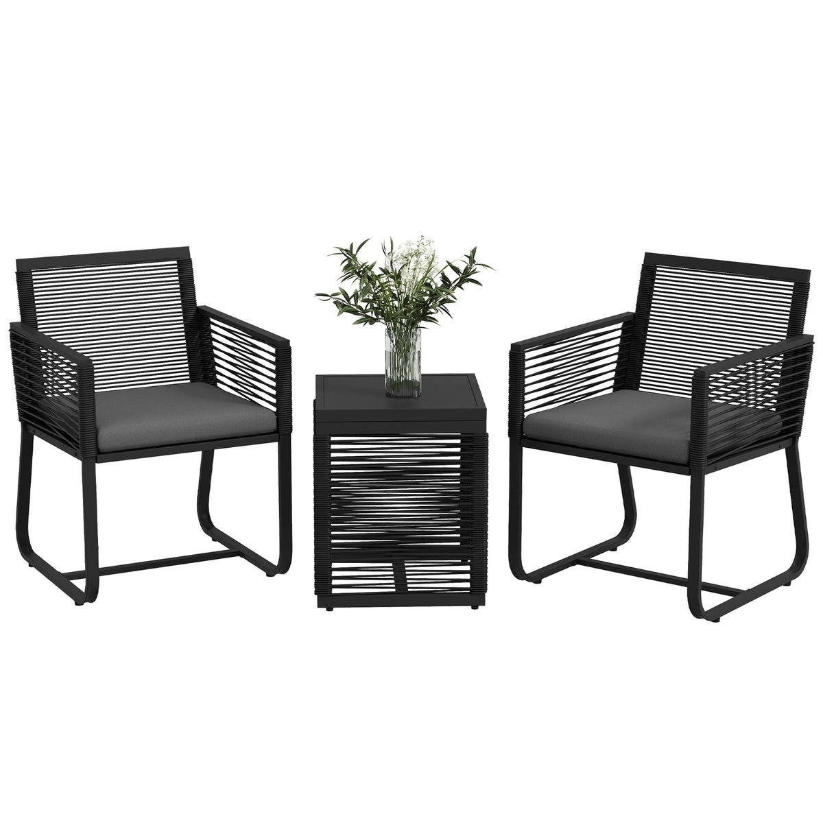EasyComfort Tuinset rattan 2 fauteuils en salontafel