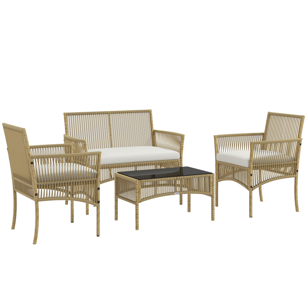 EasyComfort Tuinset Rattan 4-delig