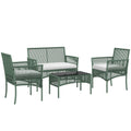 EasyComfort 4-delige rattan tuinset groen