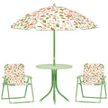 EasyComfort tuinset kinderen ronde tafel 2 stoelen parasol groen