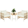 EasyComfort Boho tuinset rattan 2 stoelen met rond tafeltje