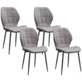EasyComfort Set di 4 Sedie da Pranzo Moderne per Cucina e Soggiorno with Rivestimento in Flanella, Grigio