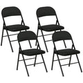 EasyComfort Set di 4 Sedie Pieghevoli with Seduta Imbottita in poliestere e Struttura in Acciaio, black