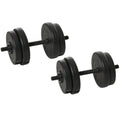 Easycomfort Set Manubri Palestra 20kg (4x2.5kg, 4x2kg) with 8 Dischi da 2kg, 2.5kg, Ø25mm, per Allenamento a Casa