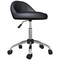 EasyComfort Sgabello with Ruote, Seduta Girevole, Altezza Regolabile e Rivestimento in Finta Pelle PU, black
