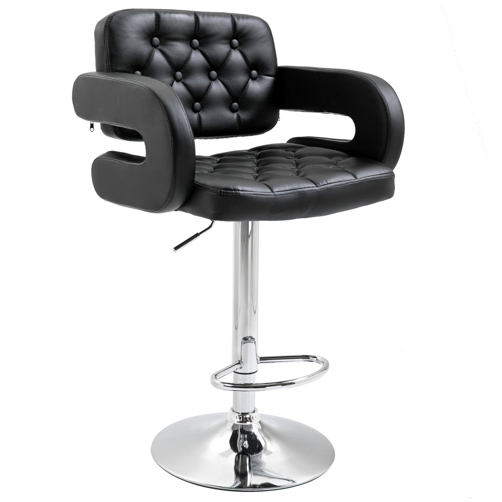 EasyComfort Barkruk met rugleuning en armleuningen