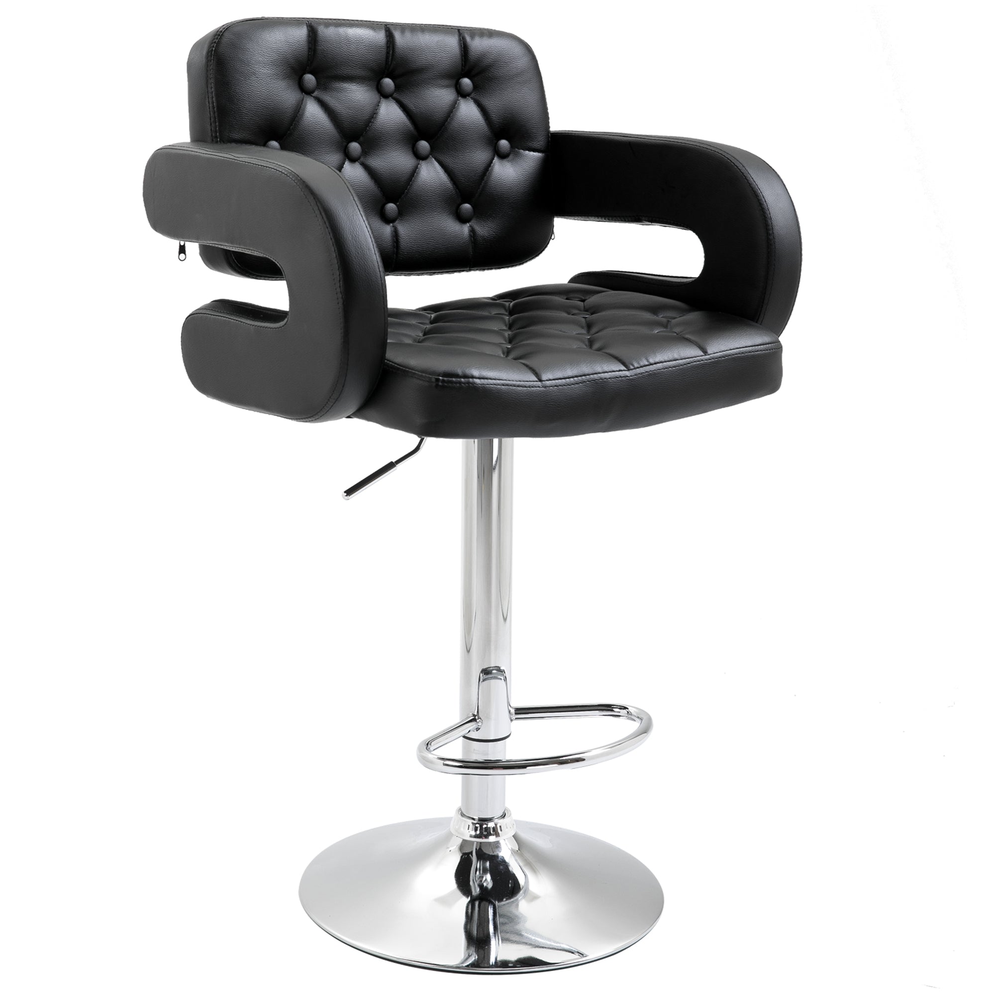 EasyComfort Barkruk met rugleuning en armleuningen