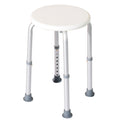 Easycomfort Sgabello da Doccia per Anziani with Ausilio Rotondo, Sedia da Bagno per Disabili with Altezza Regolabile 8 Posizioni, Piedini Antiscivolo, in Alluminio e PE, white