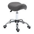 Easycomfort Sgabello da Lavoro a Sella with Ruote e Altezza Regolabile per Negozi Parrucchiere e Tattoo, 52x53x49-61cm Grigio