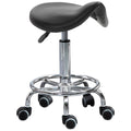 Easycomfort Sgabello Regolabile in Altezza with 5 Ruote e Seduta Ergonomica Imbottita in Gommapiuma, 36.2x37.5x51-66 cm, black