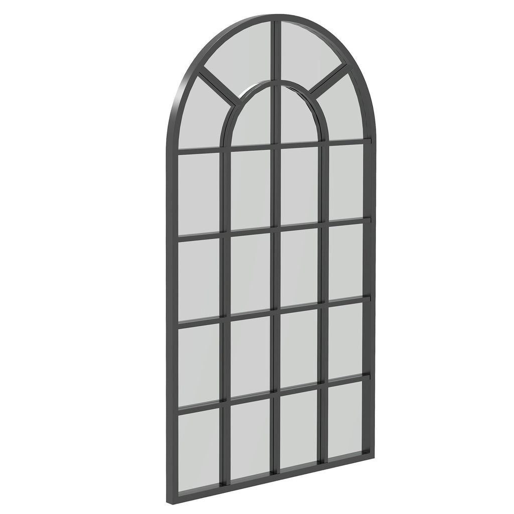 Easycomfort Specchio ad Arco per Casa e Ufficio with Montaggio wall-mounted, in Vetro e Metallo, 62x2.5x110 cm, black