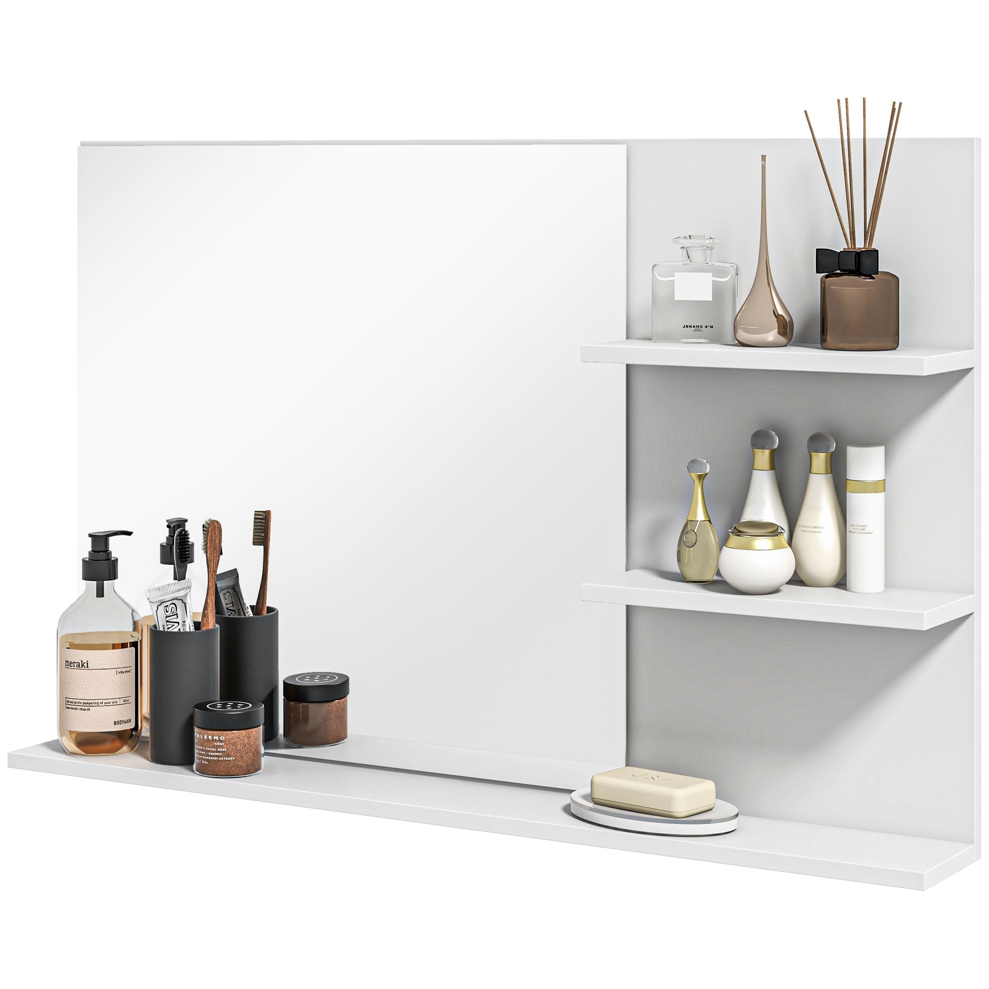 EasyComfort Badkamerspiegel met zijplanken