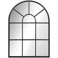 Easycomfort Specchio Moderno wall-mounted e a forma di Arco 70x50 cm per Camera da Letto e Soggiorno, in Metallo black e Vetro