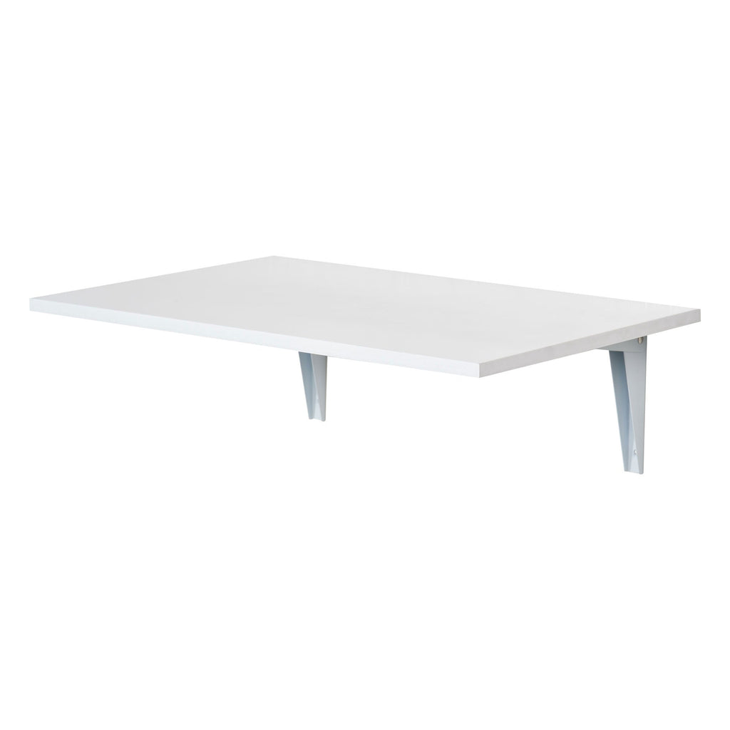 Easycomfort Tavolino a Muro Pieghevole Salvaspazio in MDF e Telaio in Metallo, per Cucina Salotto, white, 60x40x20cm