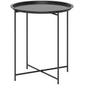EasyComfort Tavolino da Giardino buitentafel Ø46 x 50A cm zwart