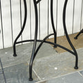 EASYCOMFORT Garden Coffee Table in Metal and Ceramic, Outdoor Table for Terrace or Balcony, Ф60x71cm, Black