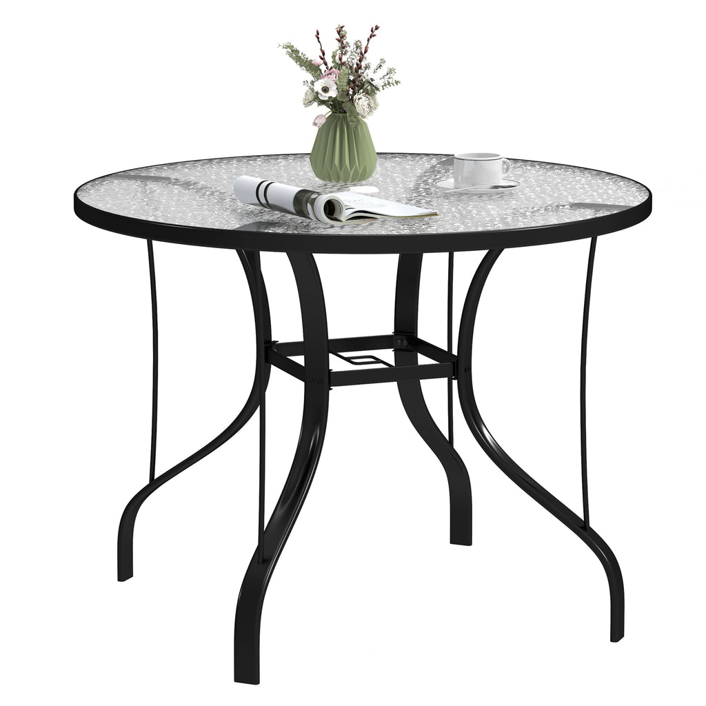 EasyComfort Tavolino rond tuintafel Ø96.5 x 71A cm zwart