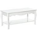 Easycomfort Tavolino da Salotto with Ampio Ripiano Portaoggetti Inferiore in Legno, 94x44x43cm, white