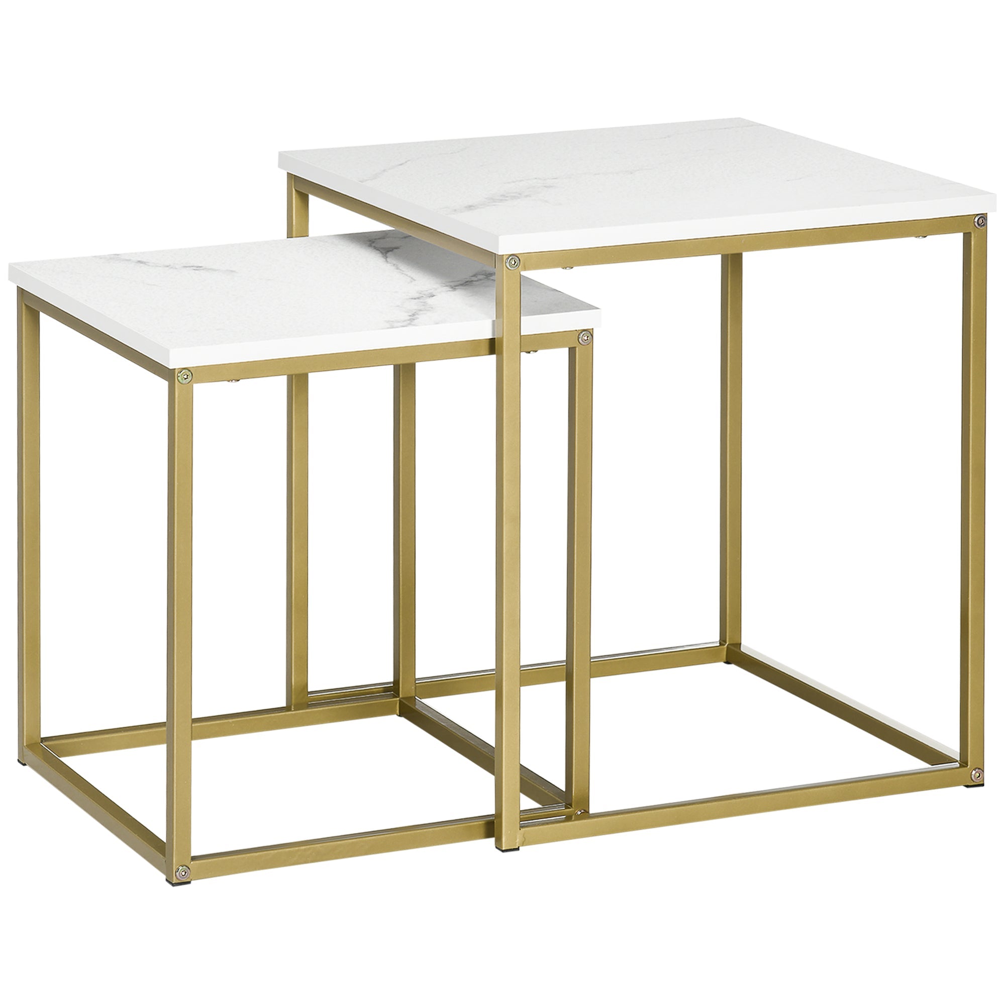 EasyComfort Tavolino da Salotto salontafelset wit en goud