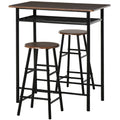 Easycomfort Tavolo Alto with 2 Sgabelli per Cucina, Soggiorno, Bar, Struttura in Acciaio with Poggiapiedi e Mensola