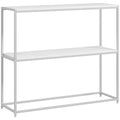 EasyComfort Tavolo Consolle da Ingresso with Ripiano Aperto, in Acciaio e Truciolato, 100x30x87 cm, white