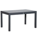 EASYCOMFORT Extendable Garden Table for 8-10 People, in Aluminium, 135-270x90x75cm, Gray