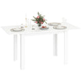 EasyComfort Tavolo da Pranzo Allungabile per 4-6 Persone with Pannelli a Ribalta, in Legno, 120-160x80x78 cm, white