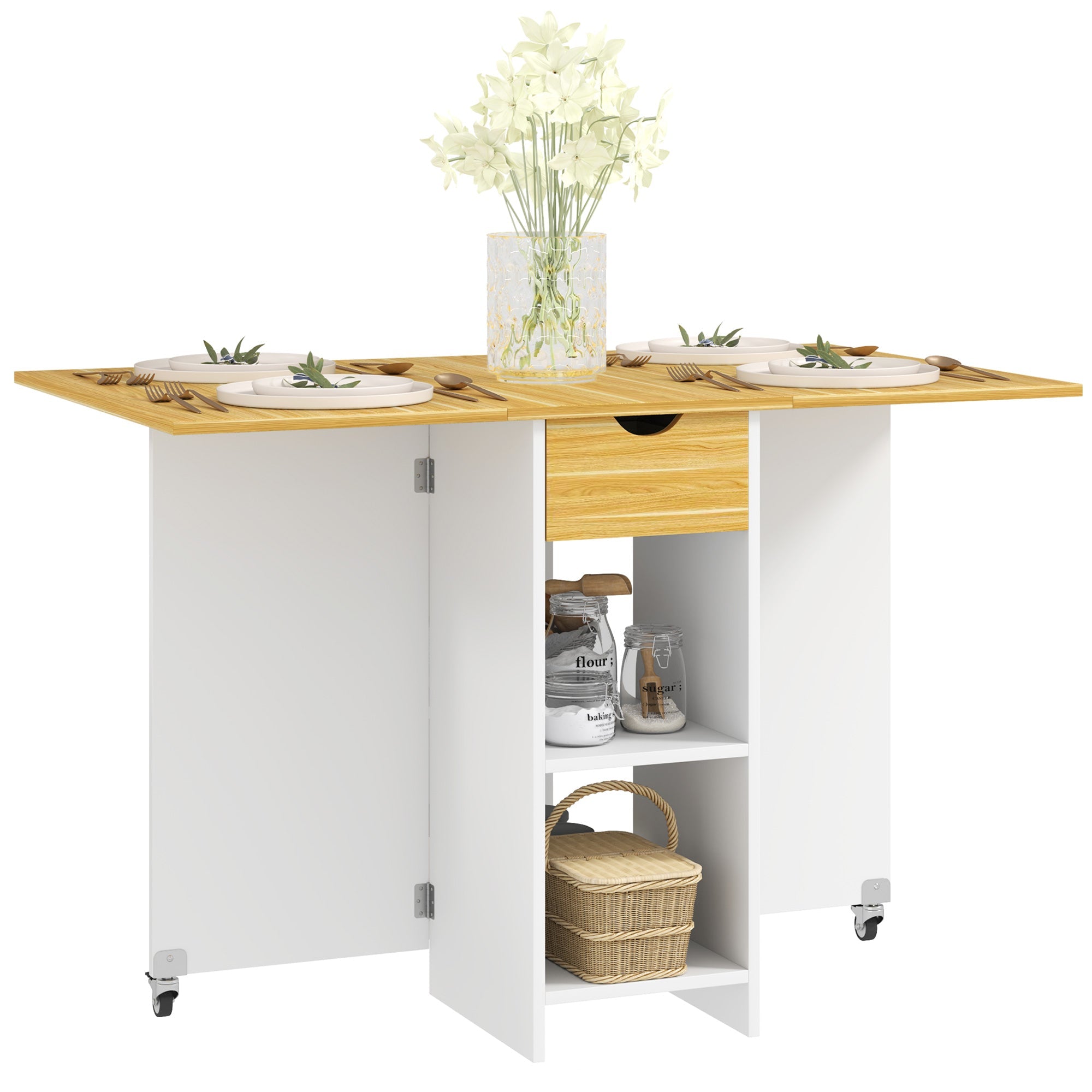 EasyComfort opvouwbare eettafel 2–4 personen eik