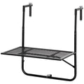 Easycomfort Tavolo da Ringhiera Pieghevole e Regolabile in Metallo, 60x60x57-72cm, black