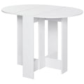 Easycomfort Tavolo Pieghevole da Pranzo a 2 Ribalte, Tavolo da Pranzo Allungabile in Legno Salvaspazio per Cucina e Soggiorno, 104x76x73.7 cm, white