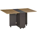 Easycomfort Tavolo Pieghevole da Pranzo in Truciolato with 2 Cassetti, 1 Armadietto, max. 6 Persone, 140x76x76 cm