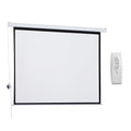 Easycomfort Telo Proiettore 84" Formato 4:3 with Telecomando, in Tessuto Plastico e Metallo, 171x130 cm, white