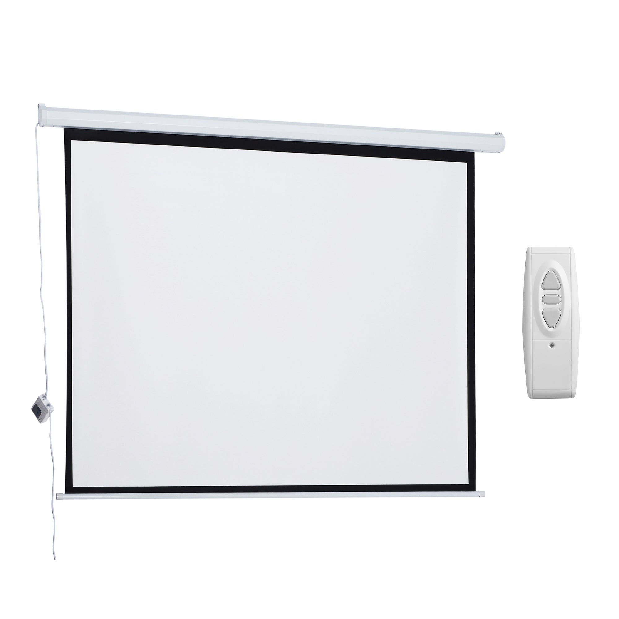 Easycomfort Telo Proiettore 84" Formato 4:3 with Telecomando, in Tessuto Plastico e Metallo, 171x130 cm, white