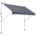 Easycomfort Tenda da Sole 3x1.5 m a Bracci with Manovella, Struttura Telescopica in Metallo e Parasole in Poliestere