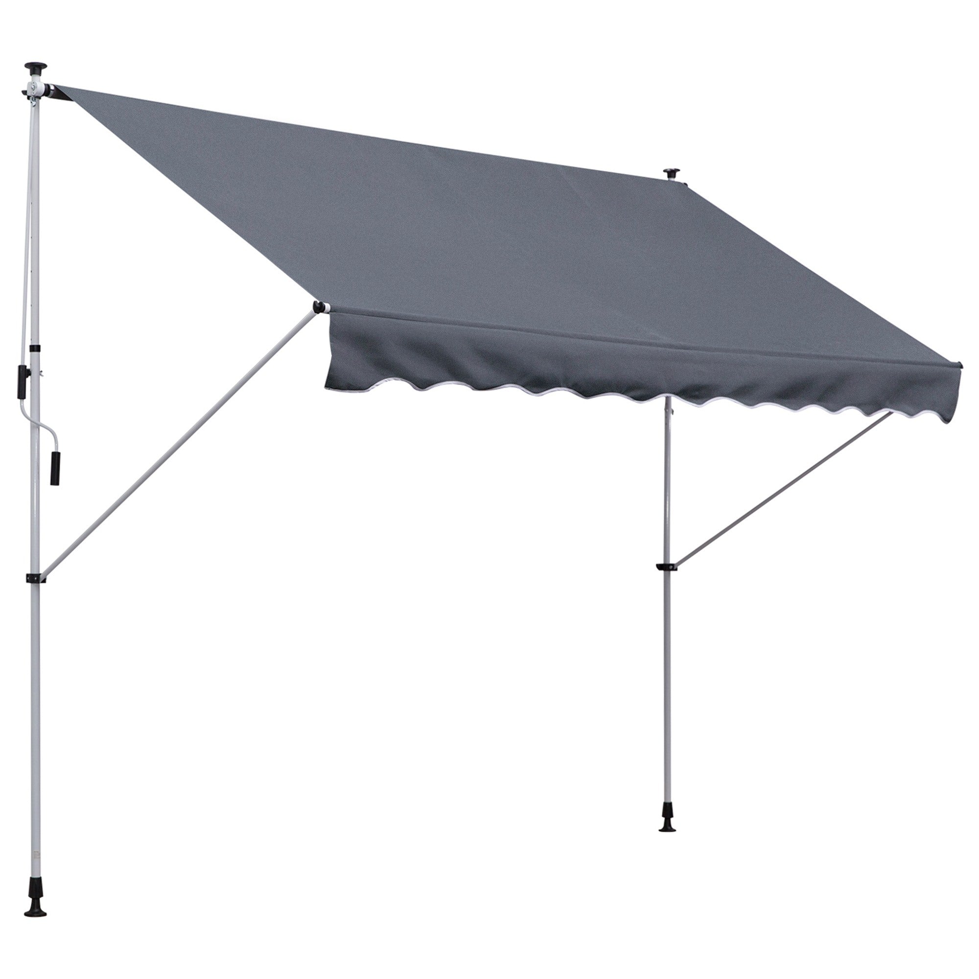 Easycomfort Tenda da Sole 3x1.5 m a Bracci with Manovella, Struttura Telescopica in Metallo e Parasole in Poliestere