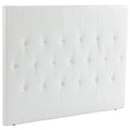 EasyComfort Testiera Letto Matrimoniale Imbottita with Design a Bottoni, in Pelle PU e MDF, 160x7x120 cm, white