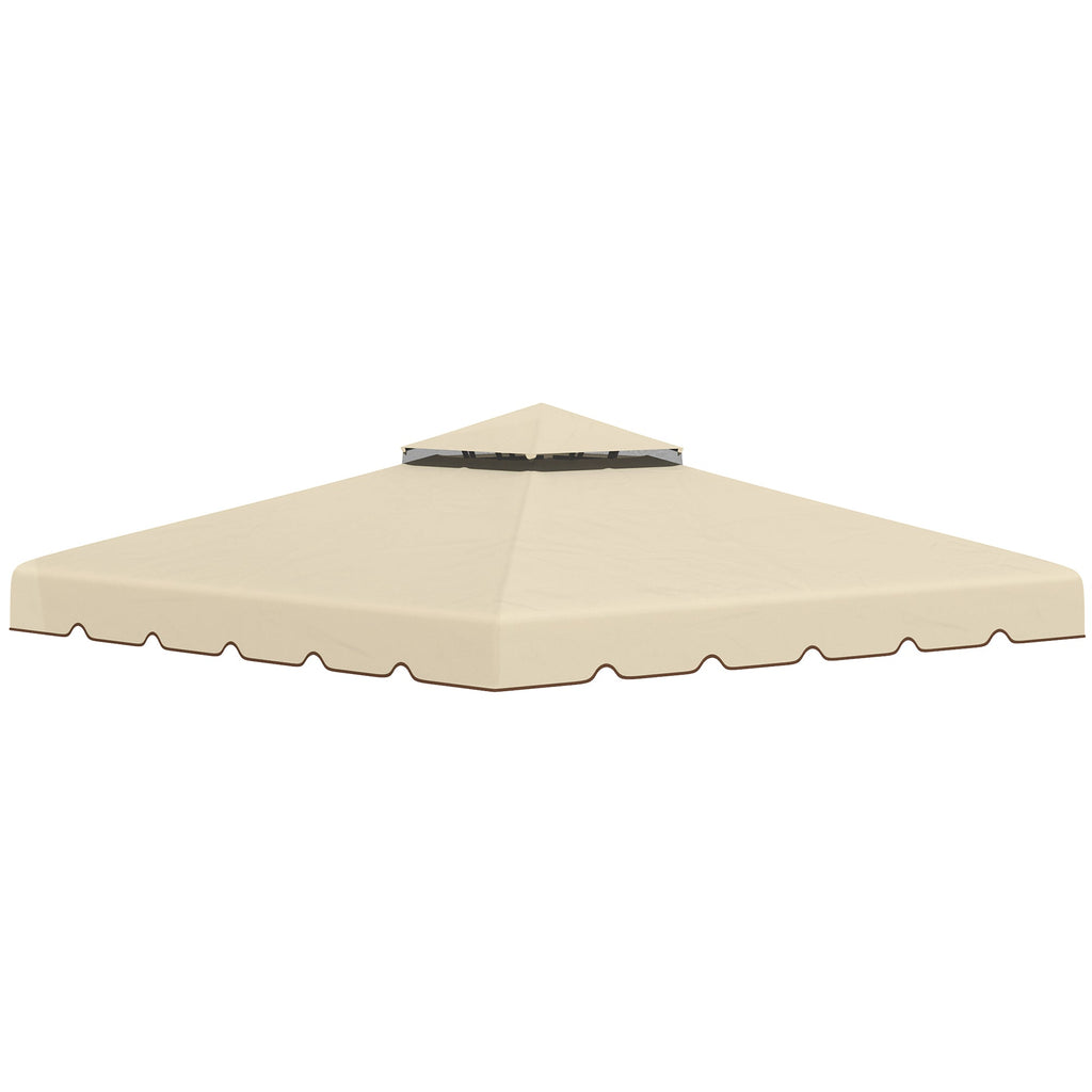 Easycomfort Tettuccio di Ricambio per Gazebo da Giardino 3x3m with Tetto a 2 Livelli in Poliestere Beige