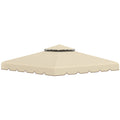 Easycomfort Tettuccio di Ricambio per Gazebo da Giardino 3x3m with Tetto a 2 Livelli in Poliestere Beige