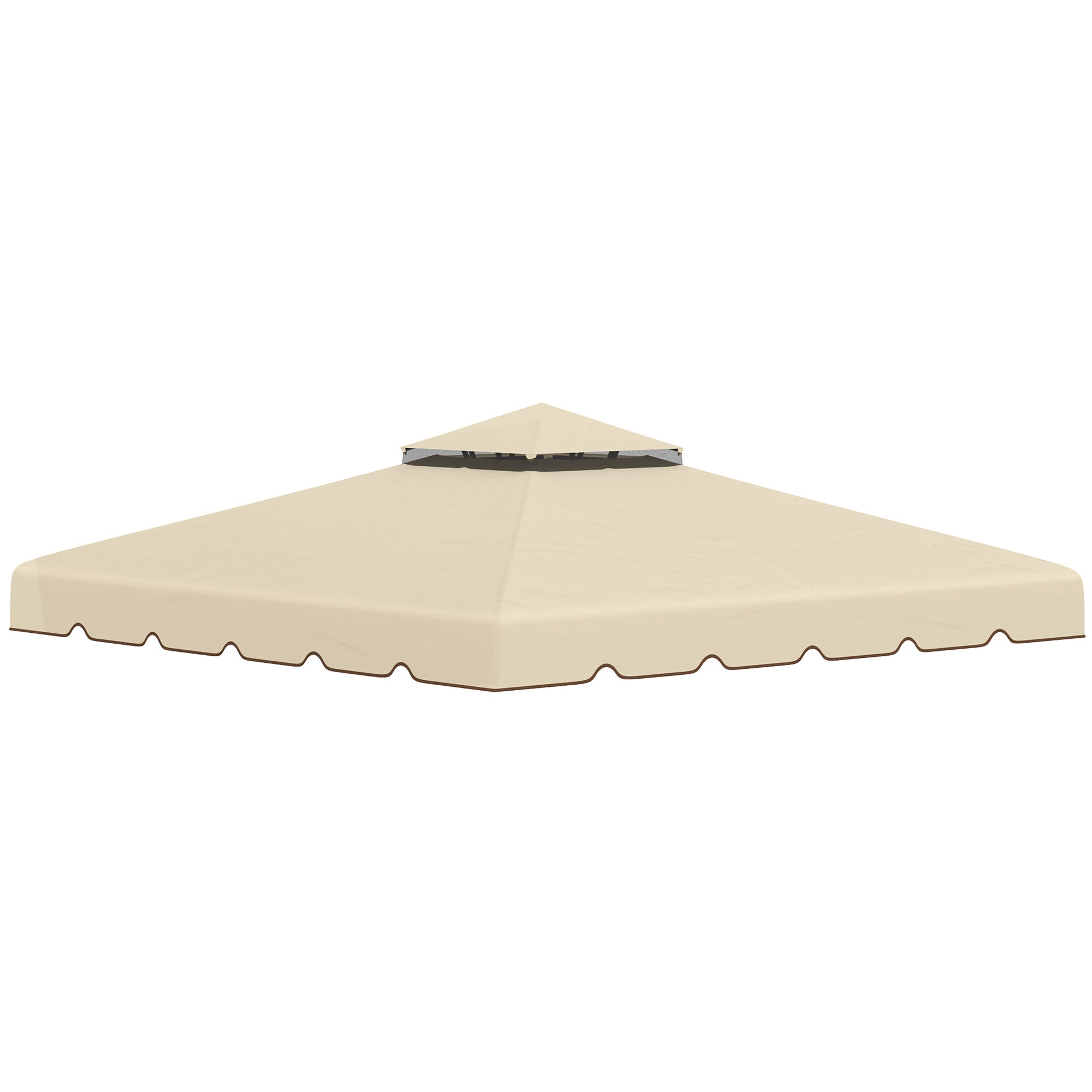 Easycomfort Tettuccio di Ricambio per Gazebo da Giardino 3x3m with Tetto a 2 Livelli in Poliestere Beige