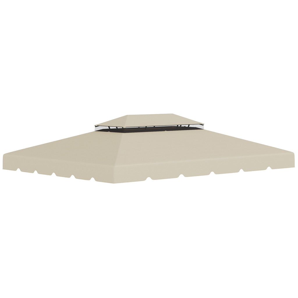Easycomfort Tettuccio di Ricambio per Gazebo da Giardino 3x4m with Tetto a 2 Livelli in Poliestere Beige