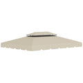 Easycomfort Tettuccio di Ricambio per Gazebo da Giardino 3x4m with Tetto a 2 Livelli in Poliestere Beige