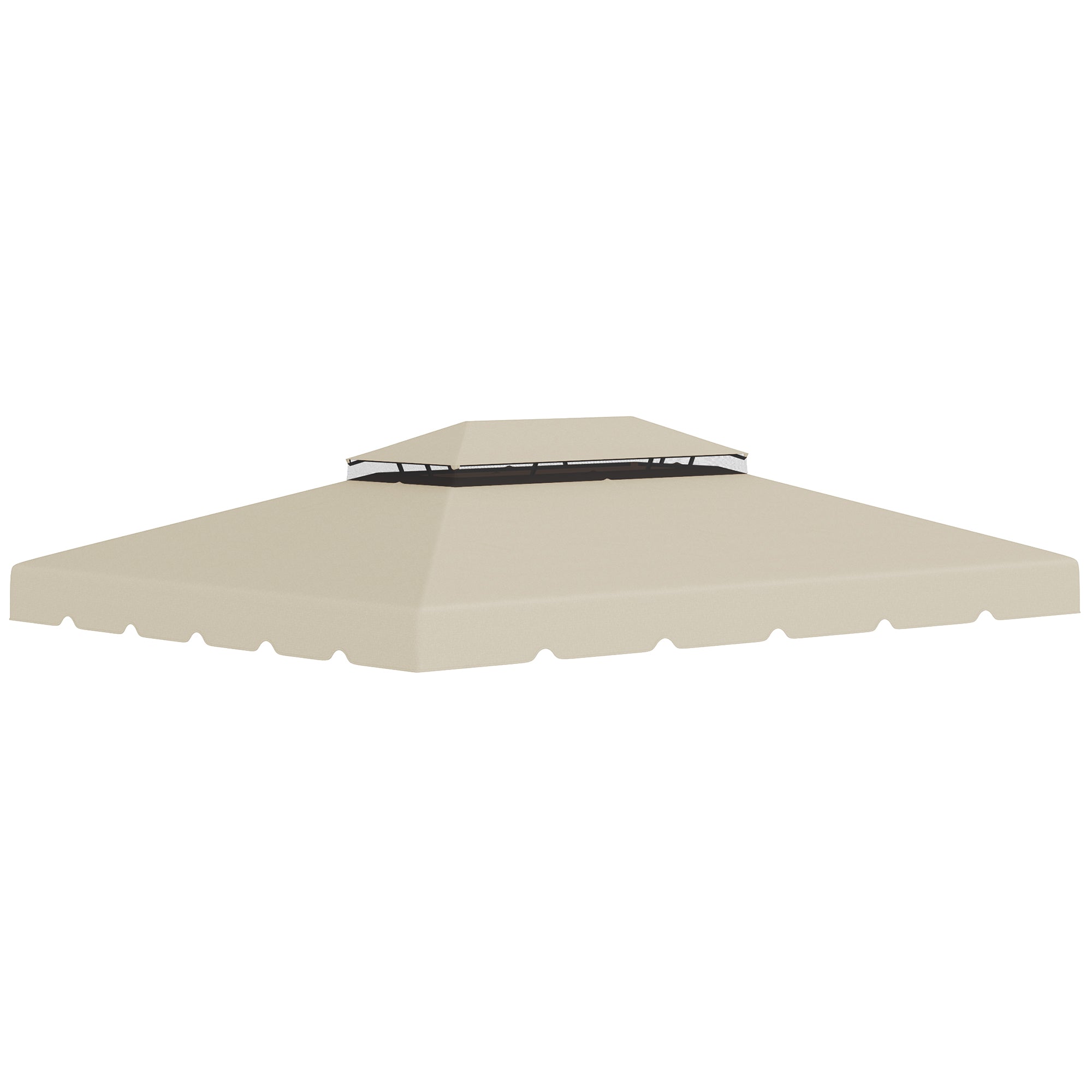 Easycomfort Tettuccio di Ricambio per Gazebo da Giardino 3x4m with Tetto a 2 Livelli in Poliestere Beige