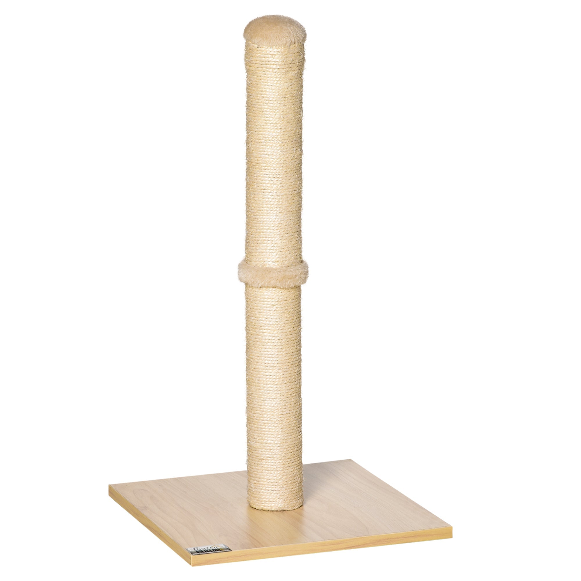 EasyComfort Tiragraffi per Gatti with Palo in Sisal Alto 60 cm e Base in Truciolato, Beige