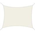 EASYCOMFORT Rectangular Shade Sail 4x6m, Outdoor Awning in Anti-UV Breathable Cream White Polyester