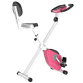 Easycomfort Cyclette da Camera Pieghevole with 5 Posizioni Regolabili e 8 Livelli di Resistenza Magnetica, Struttura a X, 43x97x109cm, Rosa e white